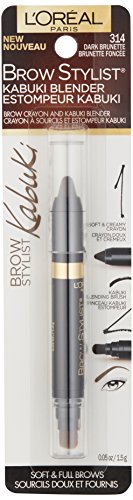 L’ORÉAL PARIS BROW STYLIST KABUKI BLENDER BROW CRAYON, DARK BRUNETTE, 0.05 OZ.
