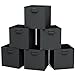 Closet Organizer - Fabric Storage Basket Cubes Bins - 6 Black Cubeicals Containers Drawers
