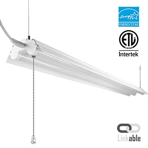 LeonLite 40W 4ft Linkable LED Utility Shop Light, Double-Tube T8 LED, 4000lm 120W Equivalent, ETL & Energy Star Certified Suit for Garage, Workbench, Office, Warehouse, 5000K Daylight
