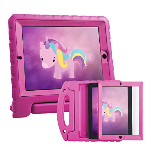 HDE Case for iPad 2 3 4 Kids Shockproof bumper Hard Cover Handle Stand with Built in Screen Protector for Apple iPad 2nd 3rd 4th Generation (Pink)