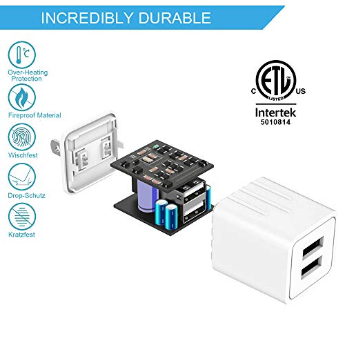 image for KOZOPO Wall Charger Universal Dual USB Port Travel Mobile Phone Fast A