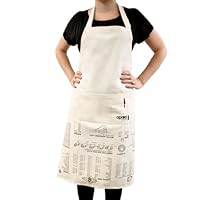 Suck UK SK APRONGUIDE1 Apron Cooking Guide-Full Length and 100% Unbleached Cotton Canvas, Cream