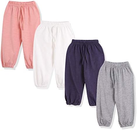 MiyaSudy Kid Boys Girls Anti-Mosquito Pants Baby Bloomers Harem Lantern Infant Toddler Cotton Summer Long Pants 1-4 Pack
