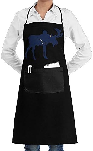 ShoppingNowDear Men &amp; Women Long Aprons Moose Flag Barbershop Sleeveless Anti-Fouling Overalls Portable Pocket Design