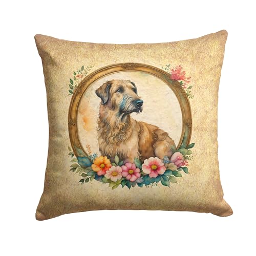 Caroline's Treasures DAC2156PW1818 Irish Wolfhound and Flowers Fabric Decorativ…