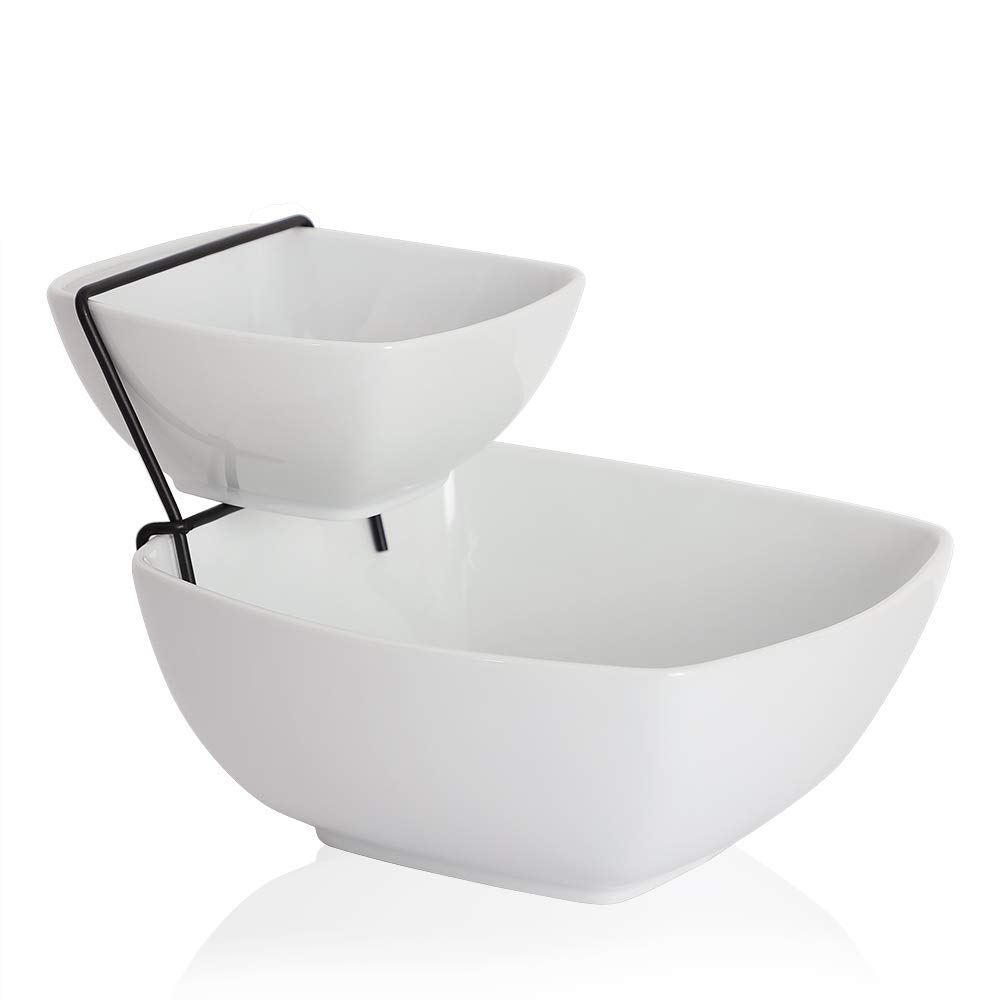 Photo 1 of ***POSSIBLY MISSING BOWL STAND TO STACK*** Buyajuju Chip and Dip Serving Set, 2 Tier Chip and Dip Bowls with Stand, Tiered Serving Stand, Food Server Display for Parties, Entertaining