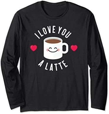 Unisex Love you a latte valentine's day gift tshirt, funny shirt XL: Black