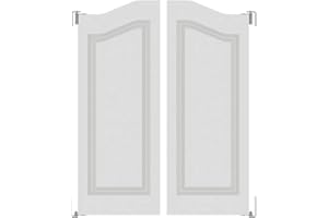 BOTOOT Swinging Door for 24/30/32/36 inches Width Arched Top Cafe Door Modern Minimalist Bar Half Waist Door Automatic Closing Two-Way Double Doors (White 30×42 inches)