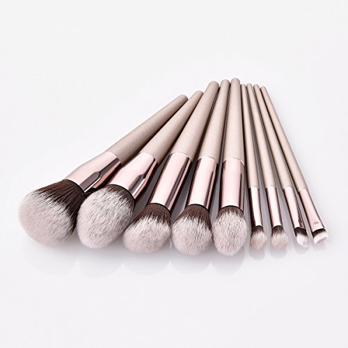 BBL 9PCs Professional Makeup Brush Set, Premium Cosmetic Brushes for Foundation Powder Concealers Eye Shadows Eyebrow with Cruelty-Free Synthetic Fiber Bristles and Wooden Handle, Champagne 4 BBL 9PCs Professional Makeup Brush Set, Premium Cosmetic Brushes for Foundation Powder Concealers Eye Shadows Eyebrow with Cruelty-Free Synthetic Fiber Bristles and Wooden Handle, Champagne