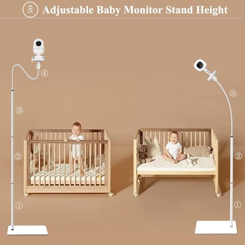 YOUWE7 Baby Monitor Floor Stand Holder Mount Compatible With Nanit Pro Flex Stand,Infant Optics DXR-8 Pro,VTech VM924/901/819/RM7764,Momcozy,eufy E110,HelloBaby,nooie IPC100,Motorola VM75/VM50G/VM44