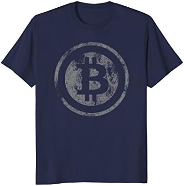 Mens Vintage Bitcoin Logo T-Shirt XL Navy