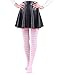 HDE Women's Plus Size Striped Stockings Thigh High Over the Knee OTK Sheer Nylons (Pink White Stripes)
