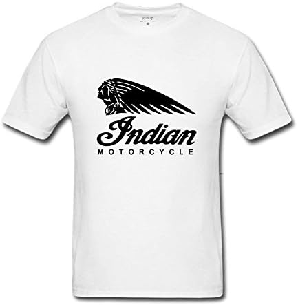 Fkhaos Men's INDIAN MOTORCYCLES Crew neck T-shirt XL White