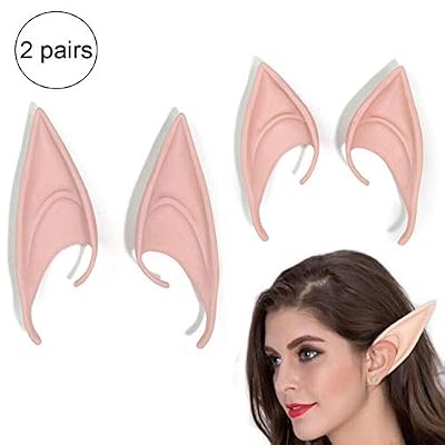 2 Pairs Latex Elf Ear Cosplay Halloween Christmas Party Props Costume Fairy Pixie Ears Natural Color