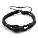JewelrieShop Young and Cool Handmade Countryside Style Genuine Real Leather Braid Infinity Lock Bracelet,Adjustable primary