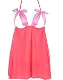 Wantmore Womens Babydoll Open Bra Chemises Pajamas Pink 4XL