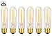 Royal Designs, Inc LB-2001-6 LB-2001-6 Royal Designs Clear Antique Vintage Style Edison T10 Dimmable Incandescent Light Bulbs, E26 Medium Brass, 120V, 60 Watts, Set of 6, 6-Pack, Silver Base, 6 Count
