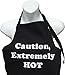 BBQ Bud, Men's Fun Grilling Apron: Caution Extremely HOT (Black)