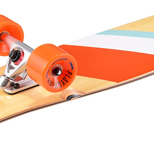 Playshion-38-Inch-Kicktail-Bamboo-Longboard-Skateboard-Cruiser-Complete