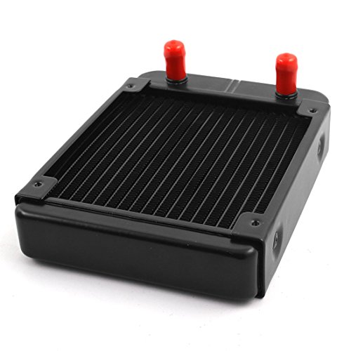 uxcell Aluminum CPU 18 Pipes Water Cooling System Heat Exchanger Radiator 120mm Black
