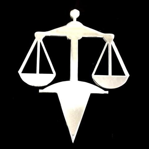 Scales of Justice Mirrored Cake Topper - Large