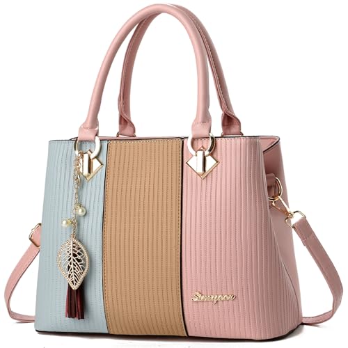 SiMYEER Purses and Handbags for Women Leather Tote Shoulder Bag Medium Satchel Purse Top Handle Bags for Ladies