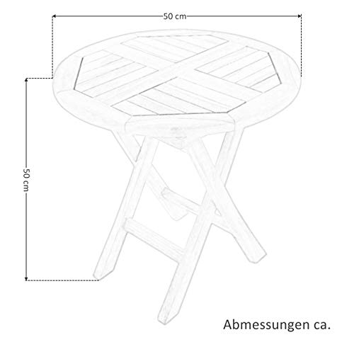 MACOShopde by MACO Möbel Raburg Garten-Beistelltisch RUND in Natur - Teak-Holz, 50 cm Durchmesser, 50 cm hoch – Bild 7
