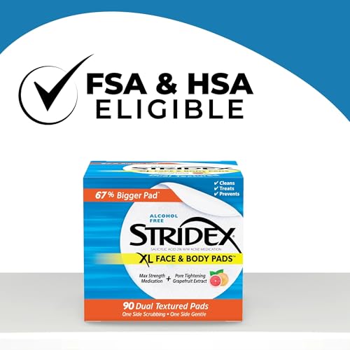 STRIDEX XL FACE BODY PADS, 90 COUNT