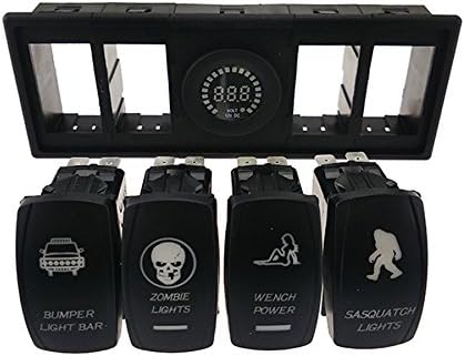 tiyang LED Rocker Switch Panel with ARB Housing Holder and Digital Voltmeter