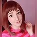 JoneTing Brown Wigs for Hero Wig Short Bob Wavy Wigs Brown Cosplay Wig for Japanese Anime
