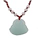 SODIAL(R) Red String Green Faux Jade Buddha Pendant Jewelry Necklace
