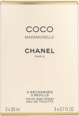 Chanel COCO MADEMOISELLE Eau de Toilette 3x20ml Vapo 60ml Refill Set view 3
