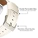 Compatible Apple Watch Band 38mm 40mm, MARGE PLUS Genuine Leather Watch Strap Replacement Band with Stainless Metal Buckle Compatible Apple Watch Series 4 Series 3, 2, 1 Sport and Edition, Ivory