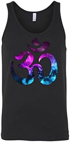 OM Symbol Galaxy Yoga Gym Mantra Spiritual Mens Tank Top Large Black