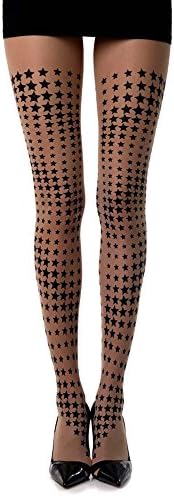 Diamonds the Sky Printed Sheer Star Tights SkColor One-Size by Zohara Tights