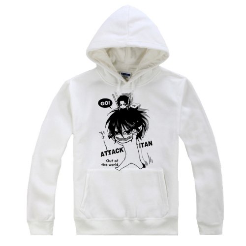 Attack on Titan Shingeki no Kyojin Cosplay Costume White Hoodie Size M