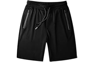 Cargo Work Pants for Men Drawstring Elastic Waist Short Workout Running Athletic Lightweight Outfits with Zipper Pockets