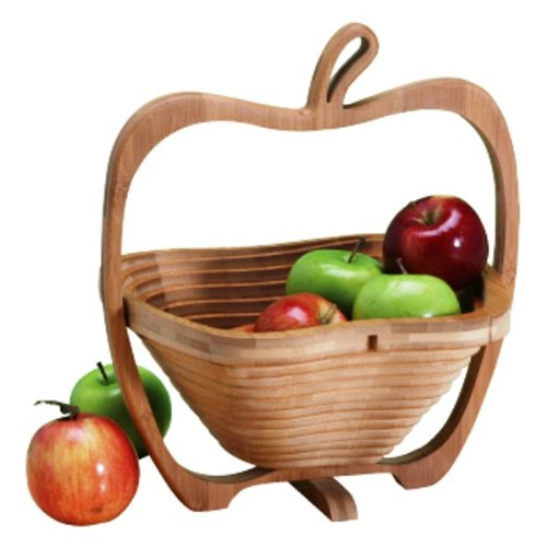 Natural Living Bamboo Apple Collapsible Fruit Basket