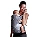 Bebamour Baby Carrier Newborn Ergonomic Convertible Baby Carrier Foldable Hip Seat Attached 3pcs Baby Drool Bibs,Head Hood,Waist Supporter Pad(Grey)