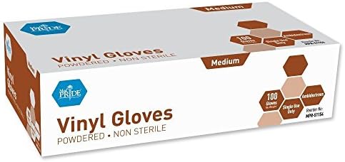 MedPride General Purpose Powdered Vinyl Gloves, Small, Box/100