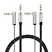 CableCreation Aux Cable, [2-Pack 3 Feet ] Flat 3.5mm Right Angle Male to Male Stereo Audio Jack Cable Compatible with Car Stereos, iPod, iPhone, PS4 Headset, Xbox One, Black