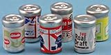 Dollhouse Miniature Beer Cans, 6pk