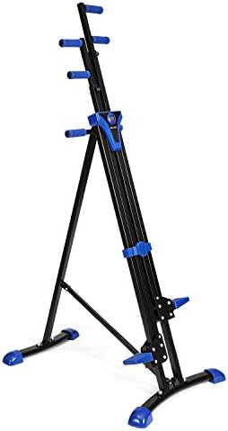 Vertical Climber Exercise Climbing Machine Folding Step Climber Cardio Stair Step (Blue)