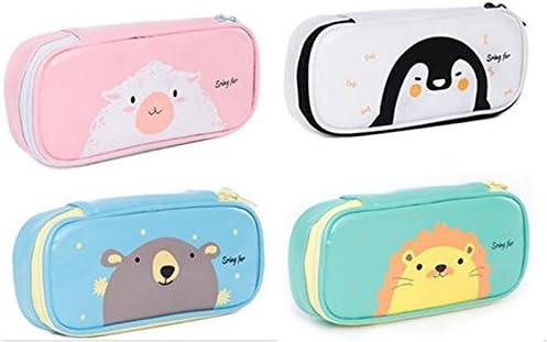 LORJE NEW Large Storage Pencil Case Pencil Holder Cosmetic Makeup Pouch Zipper Bag White Penguin