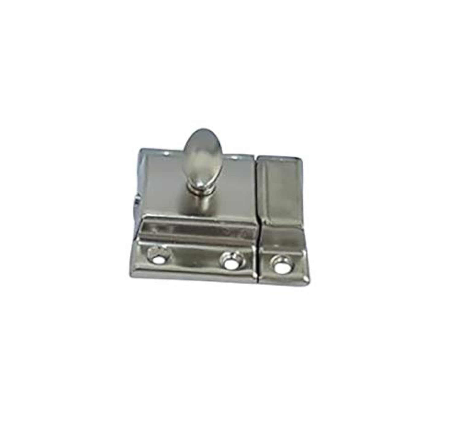 QCAA Oval Turn Cabinet Latch, for Cupboard & Other Furniture, Small, Chrome Plated, Made in Taiwan, 1 Pack
