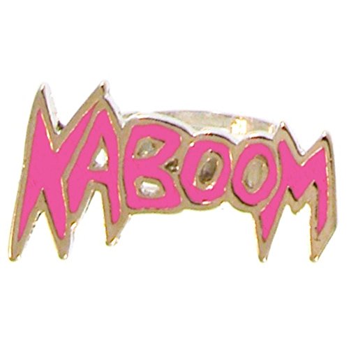 GirlPROPS(R) Enameled Kaboom Ring, Adjustable, in Pink with Silver Tone Finish