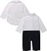 ZOEREA 2pcs Baby Boys Gentlemen Romper Coat Wedding Suits Tuxedo Baptism, 80CM/6-9 Months, White