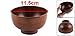 Antrader Wood Bowl, 4pcs Kitchen Wooden Dessert Salad Pasta Soup Food Brown Rice Bowls, 4.5'' Dia. x 2.6'' High