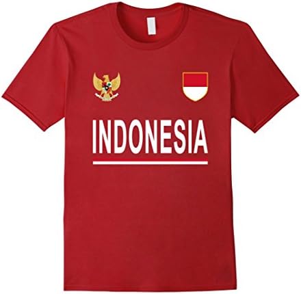 Mens Indonesia Cheer Jersey 2017 - Football Indonesian T-Shirt Large Cranberry