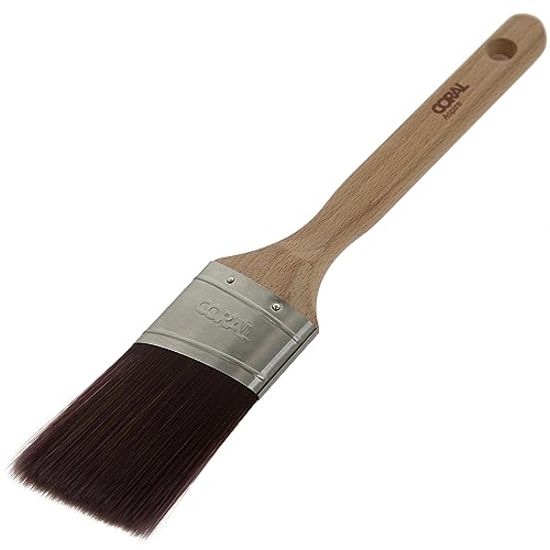 Coral 31773 Aspire Pinceau Professionnel à Coupe inclinée avec Profil Long Ovale américain pour Une Coupe Rapide et précise Finition Ultra Lisse avec émulsion Commerciale ou Manche en Bois FSC
